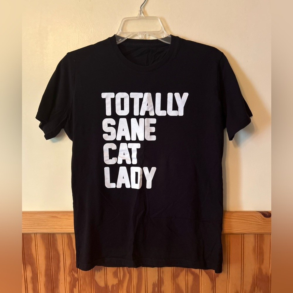 Black 'Totally Sane Cat Lady' T-Shirt